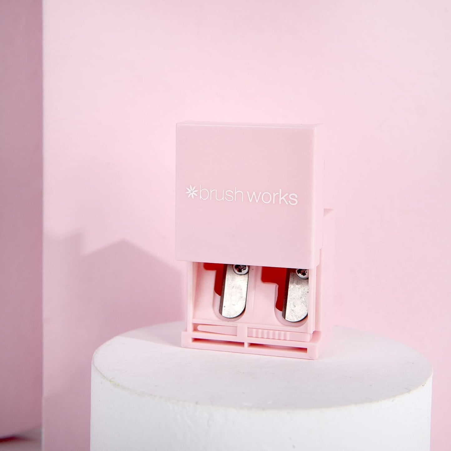 Brushworks Beauty Cosmetic Dual Pencil Sharpener 2 Sizes for Lip Liner Eyeliner
