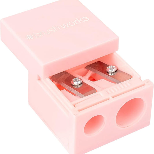 Brushworks Beauty Cosmetic Dual Pencil Sharpener 2 Sizes for Lip Liner Eyeliner