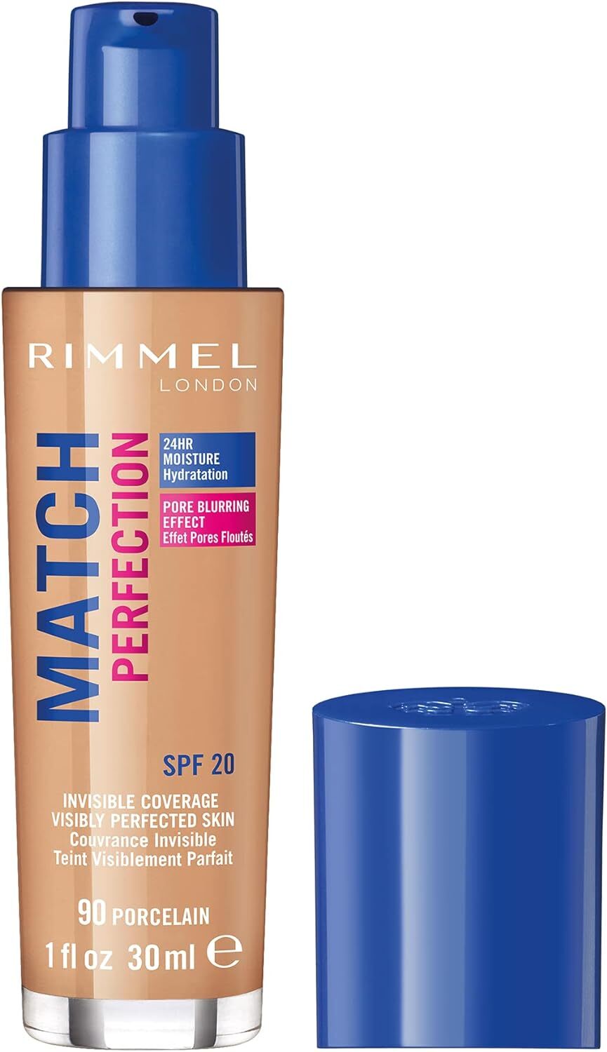 Rimmel Match Perfection Foundation SPF20 24H Moisture Pore Blur Invisible 30ml