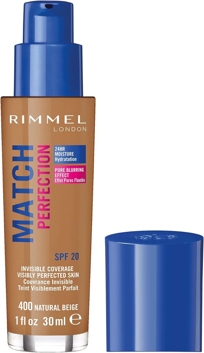 Rimmel Match Perfection Foundation SPF20 24H Moisture Pore Blur Invisible 30ml