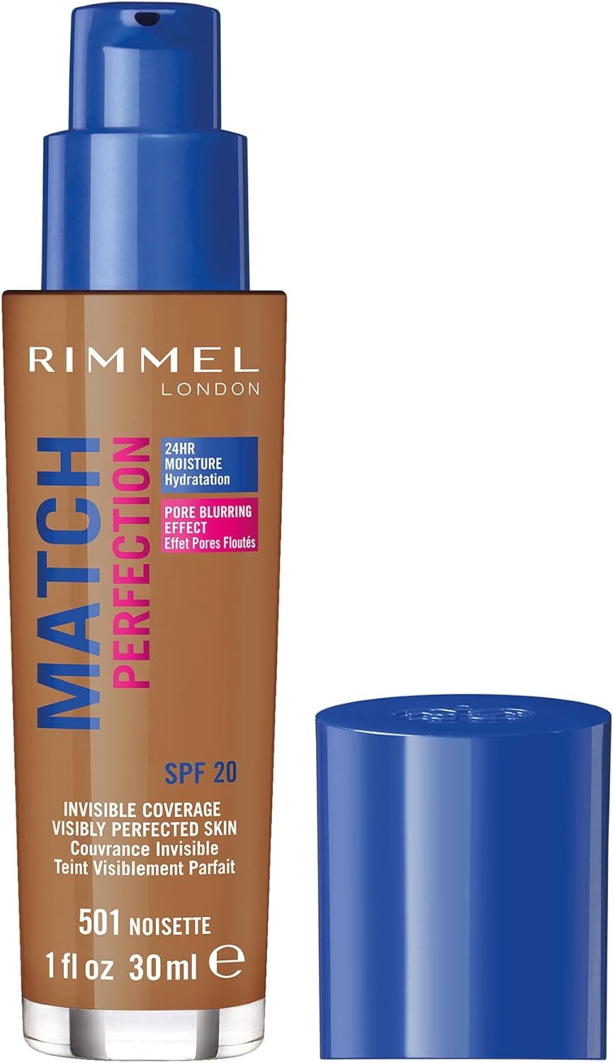 Rimmel Match Perfection Foundation SPF20 24H Moisture Pore Blur Invisible 30ml