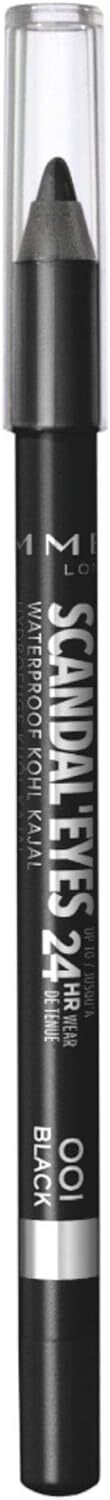 RIMMEL SCANDALEYES WATERPROOF KOHL KAJAL EYELINER PENCIL 24HR WEAR BLACK / BROWN