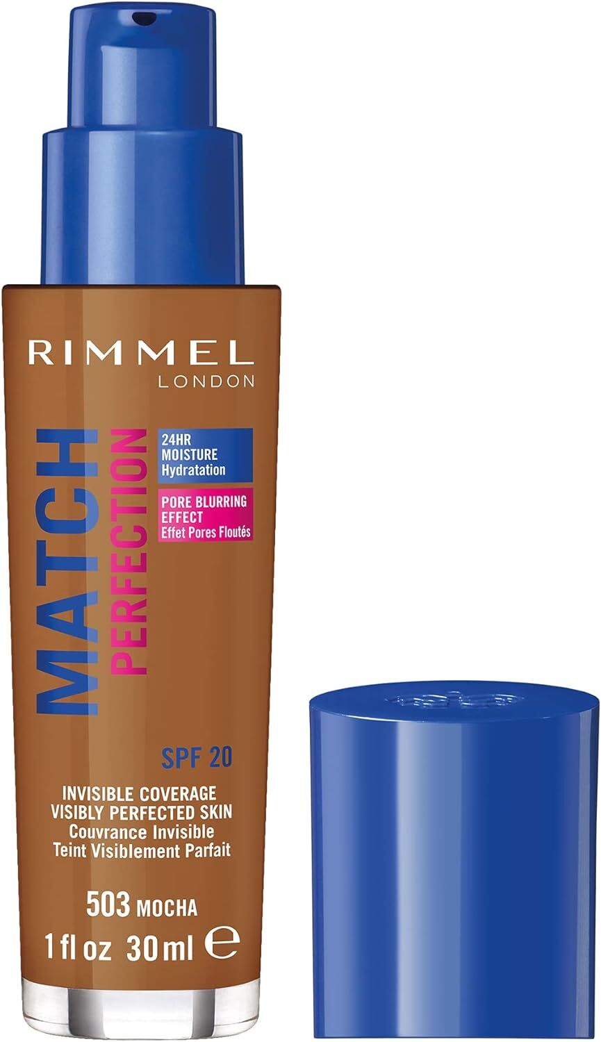 Rimmel Match Perfection Foundation SPF20 24H Moisture Pore Blur Invisible 30ml