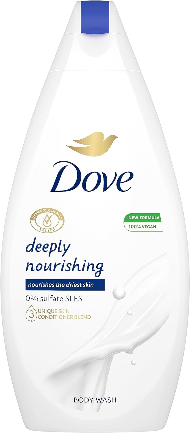 Dove Deeply Nourishing Shower Body Wash Microbiome Gentle Body Cleanser for Softer, Smoother Skin after One Shower 450ml